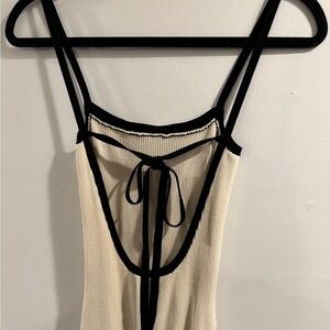Bershka Black and Cream Midi Dress